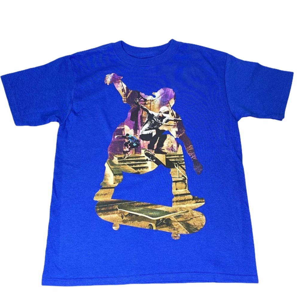 Bioworld Skateboard T-Shirt Royal Blue Size XXS